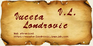Vuceta Londrović vizit kartica